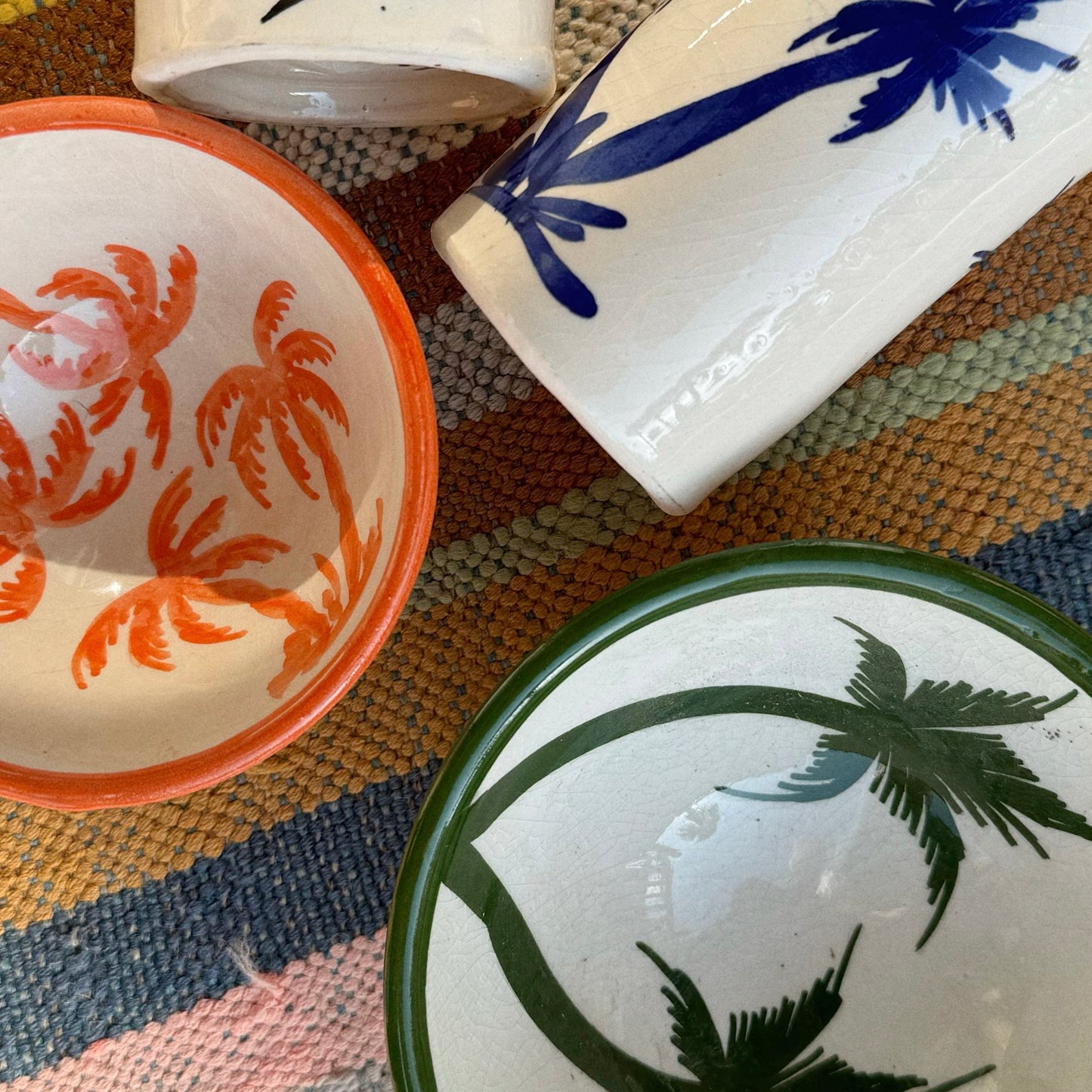 Palm Tree Ceramic Small Bowl - Green