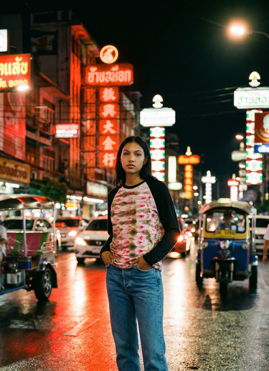 Ice Tie Dye Long Sleeves Baseball T-Shirt M