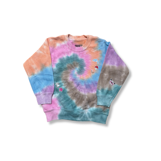 Tie Dye Sweat-Shirt KIDS with Printed Stickers!