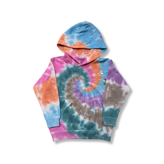 Tie Dye Hoodie KIDS with Printed Stickers!
