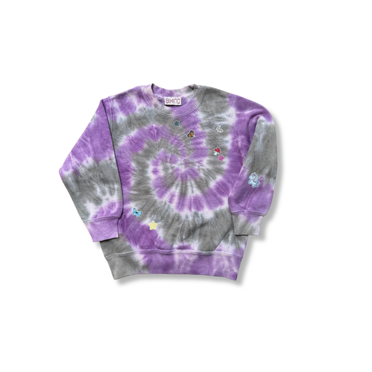 Tie Dye Sweat-Shirt KIDS with Printed Stickers!