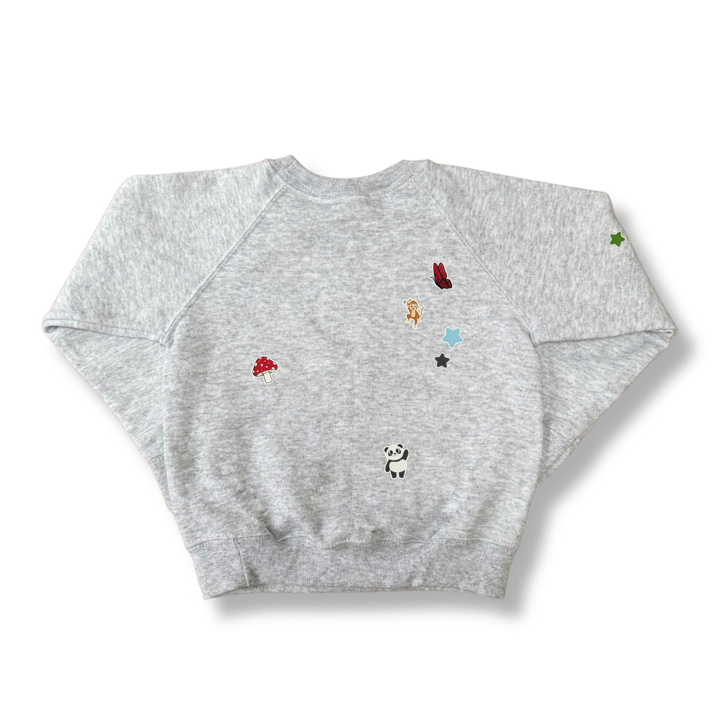 Heather Grey Sweat-Shirt KIDS with Printed Stickers!