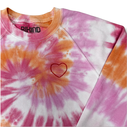 Amal Tie Dye Sweat-Shirt S Sample Sale Embroidered Heart