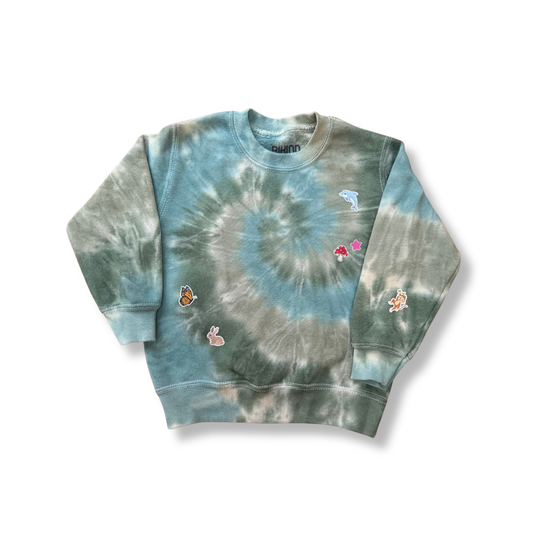 Tie Dye Sweat-Shirt KIDS with Printed Stickers!