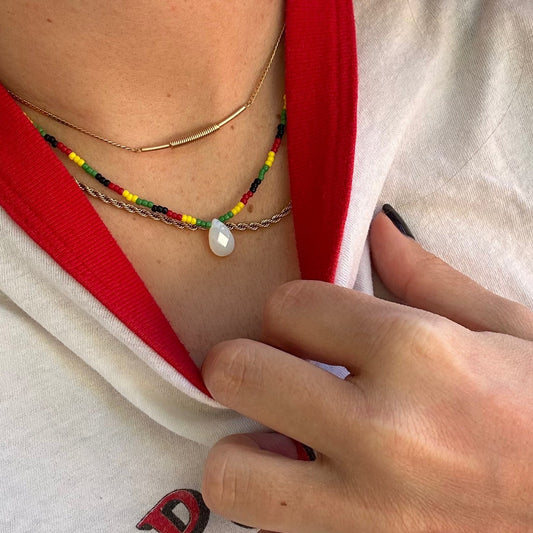 Babylon beaded opal necklace