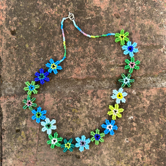Matilda flowers beaded necklace