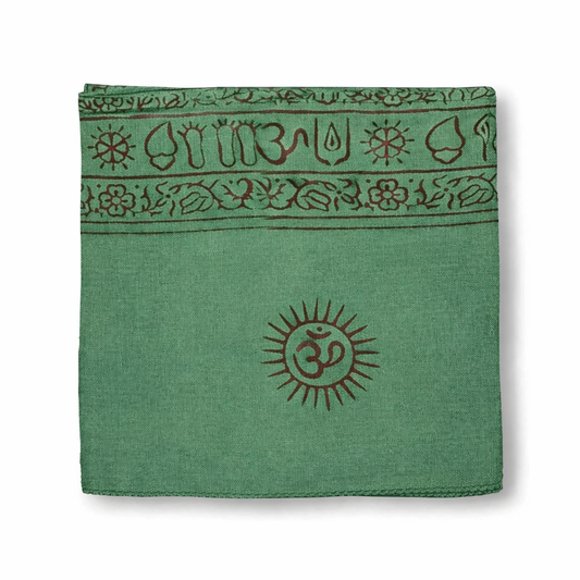 Om Cotton Sarong - Green