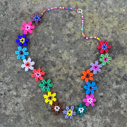 Matilda flowers beaded necklace