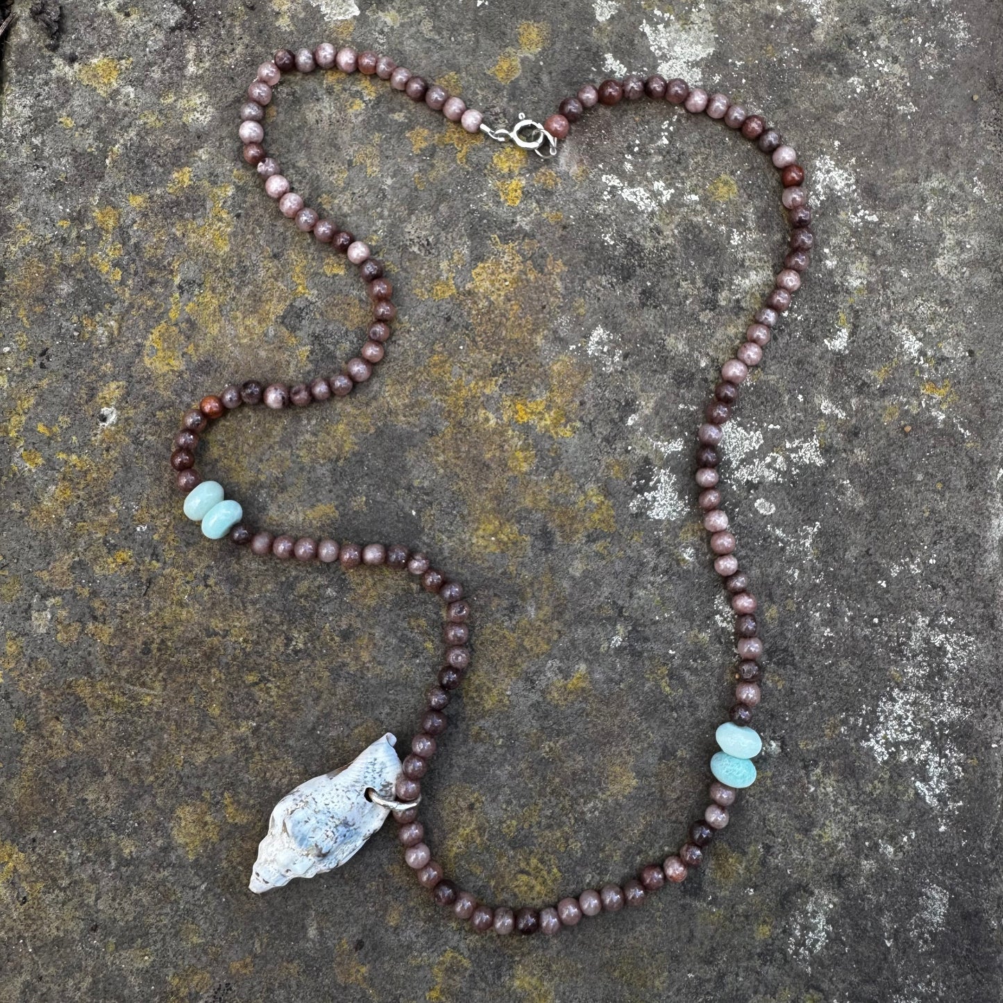 Beaded seashell necklace