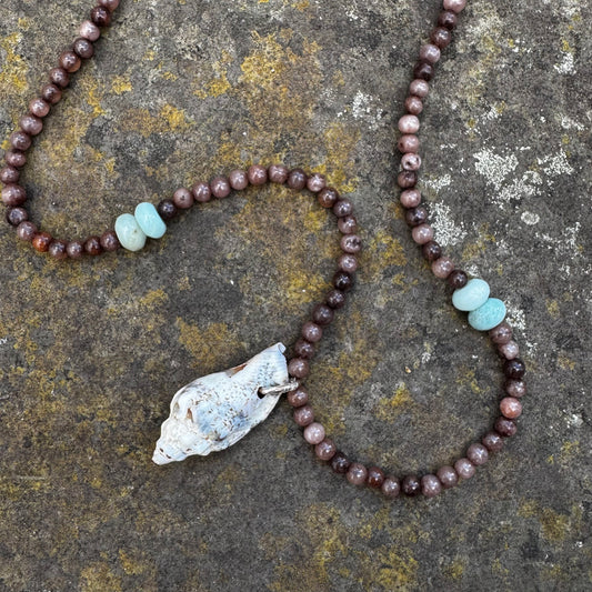 Beaded seashell necklace