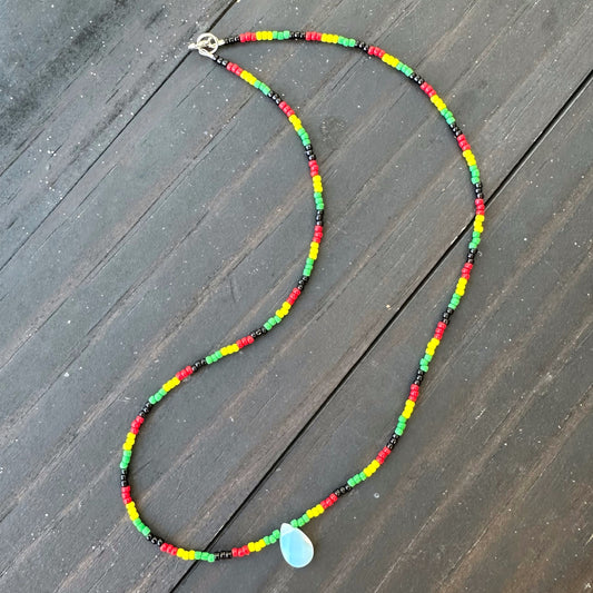 Babylon beaded opal necklace