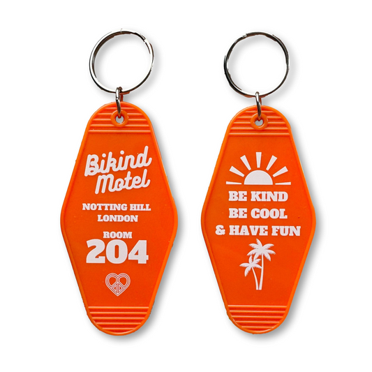 Double Sided Motel Keyring Orange