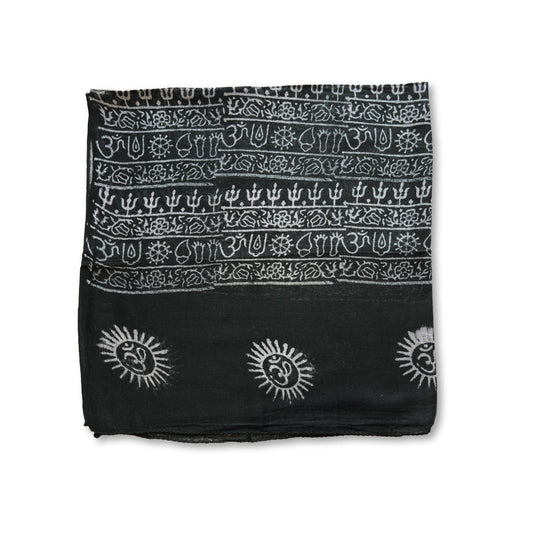 Om Cotton Sarong - Black