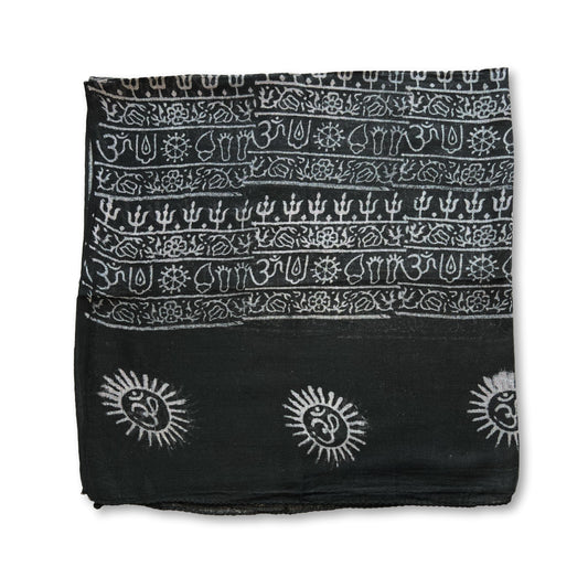 Om Cotton Sarong - Black