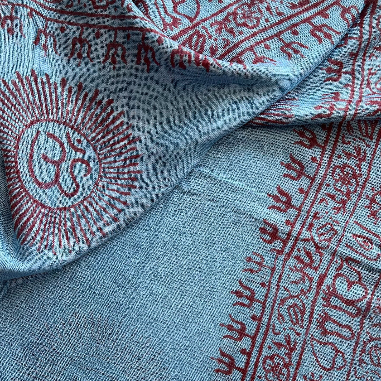 Om Cotton Sarong - Sky Blue
