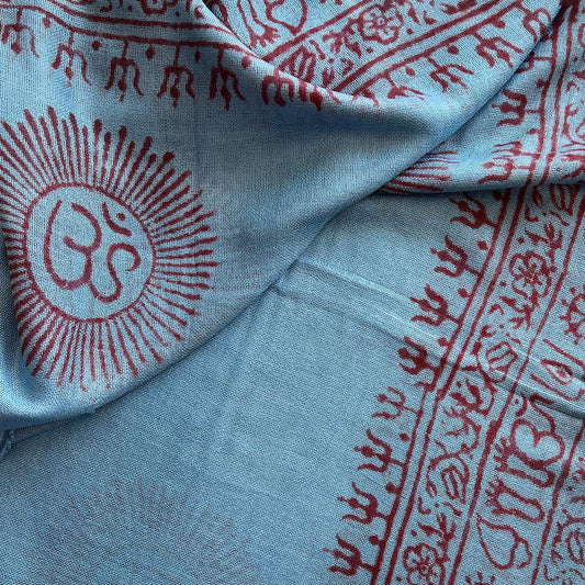 Om Cotton Sarong - Sky Blue