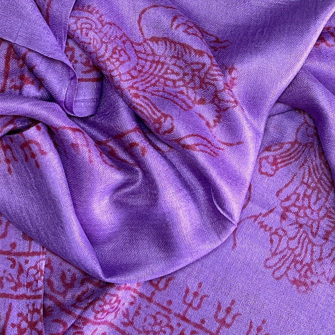 Om Cotton Sarong - Purple