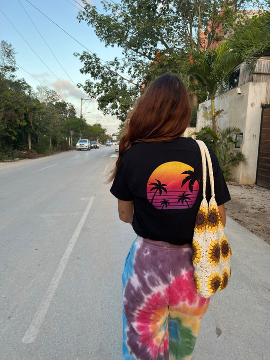 Lovina T-Shirt Black Sunset