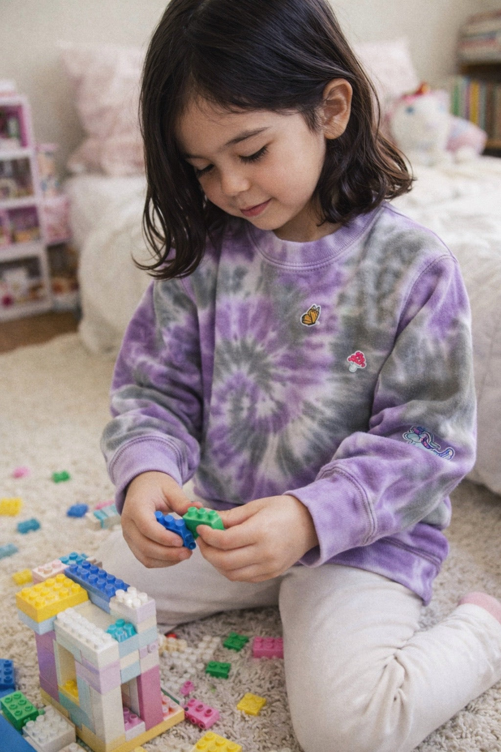 Tie Dye Sweat-Shirt KIDS with Printed Stickers!