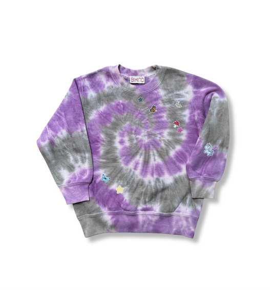 Tie Dye Sweat-Shirt KIDS with Printed Stickers!