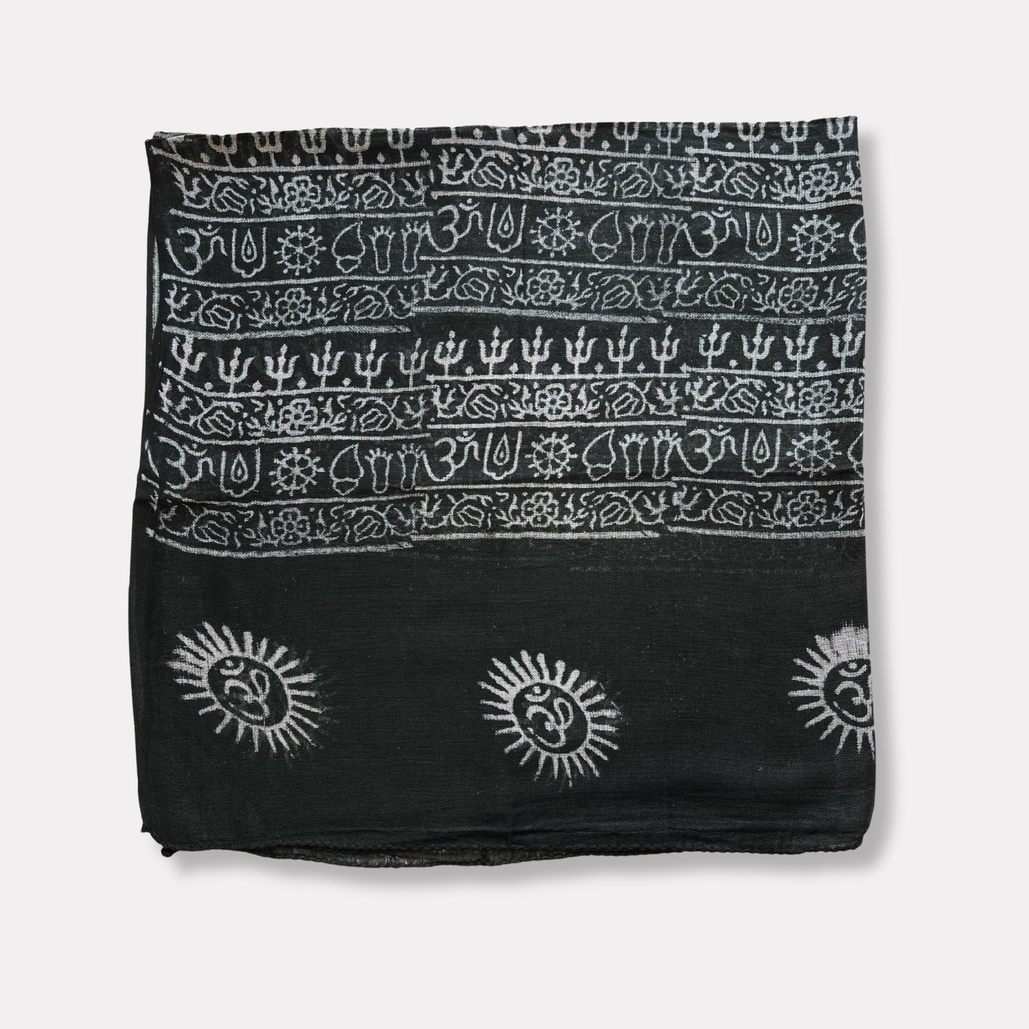 Om Cotton Sarong - Black