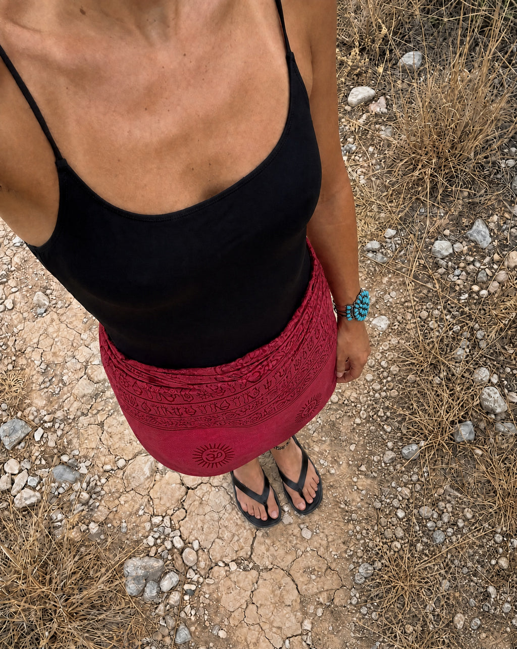 Om Sarong - Dark Terracotta
