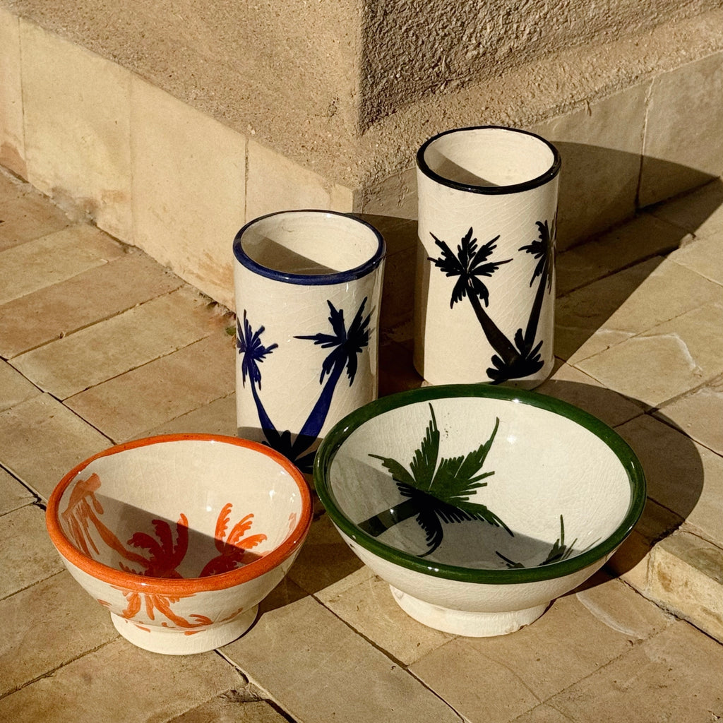 Palm Tree Ceramic Mini Bowl - Orange