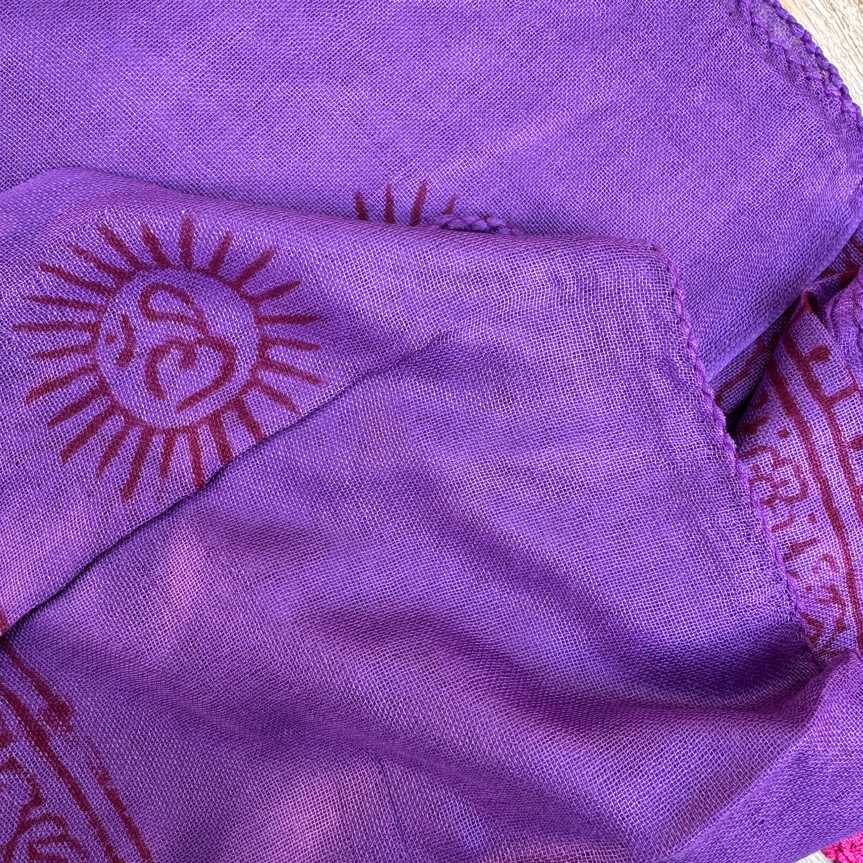 Om Cotton Sarong - Purple