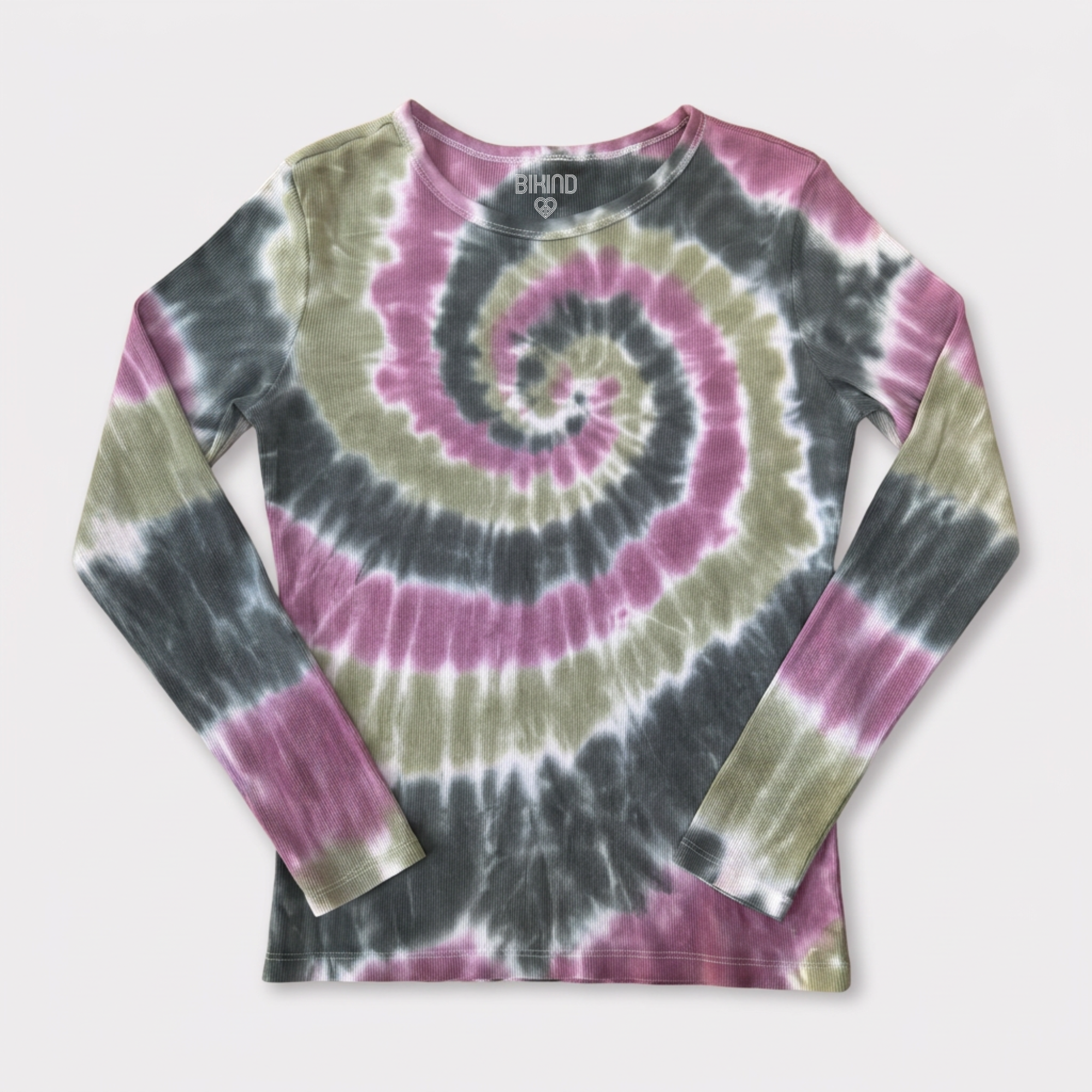 Jane long sleeve ribbed organic Tie Dye T-Shirt