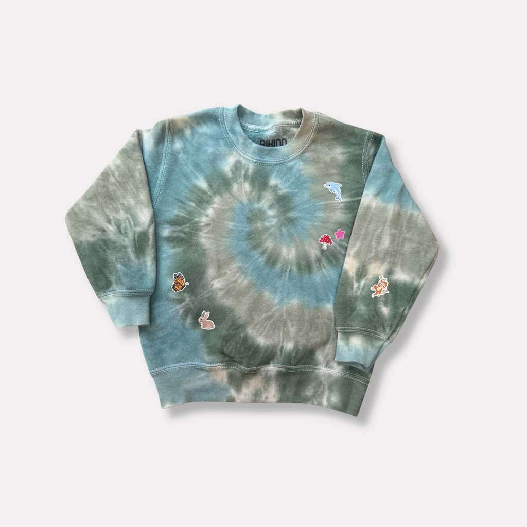 Tie Dye Sweat-Shirt KIDS with Printed Stickers!