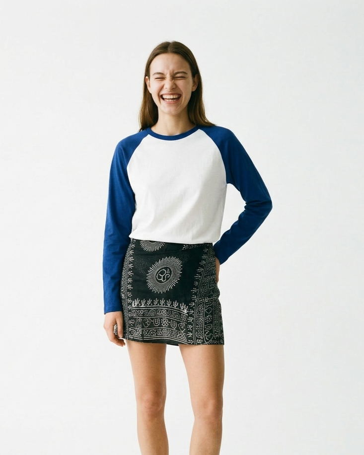 Om Cotton Sarong - Black