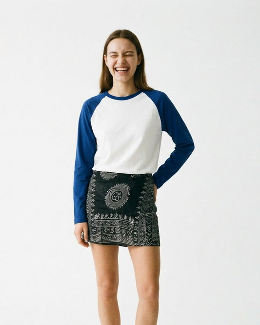 Om Cotton Sarong - Black