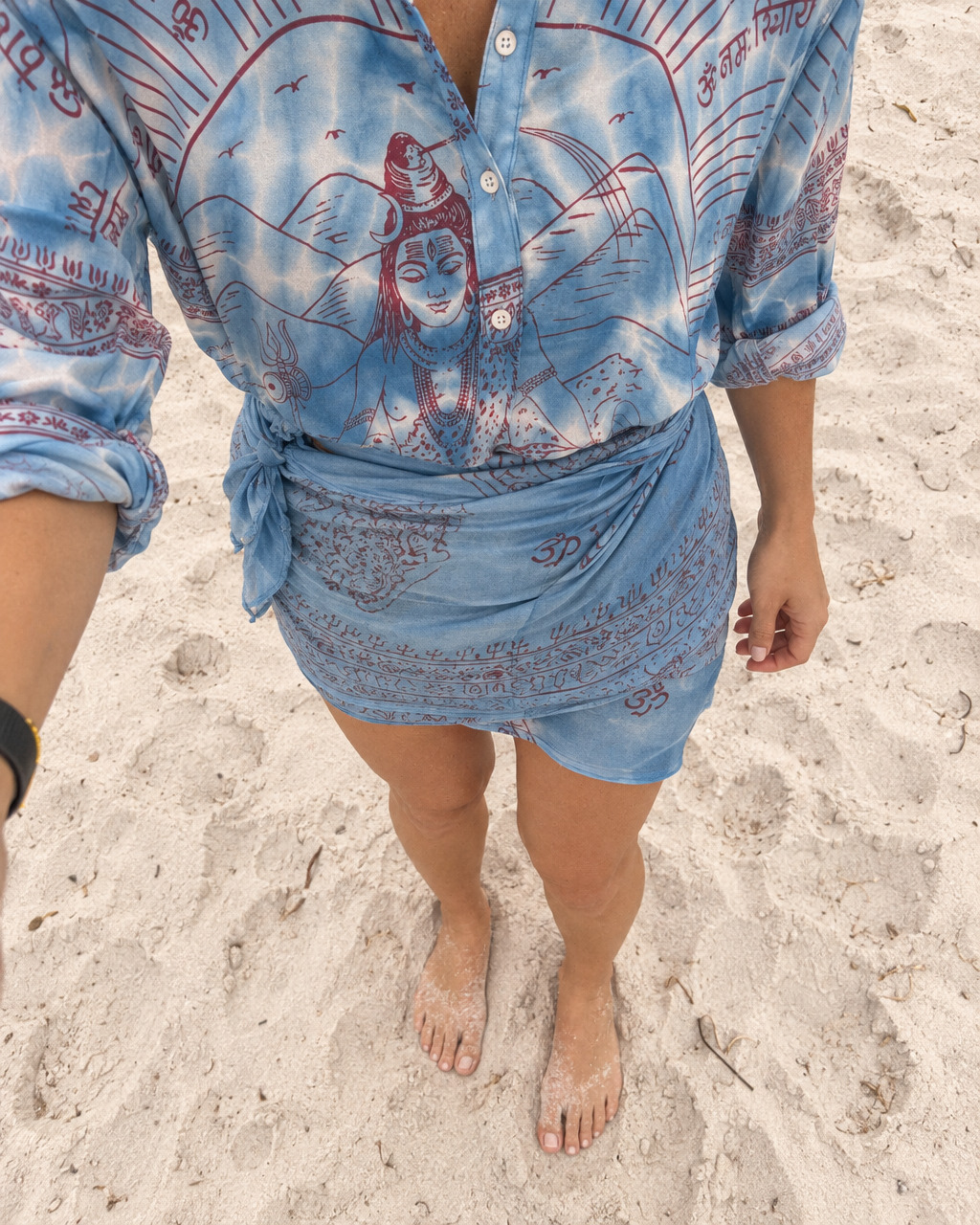 Om Tie Dye Summer Blouse Handmade