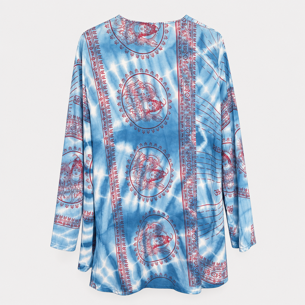 Om Tie Dye Summer Blouse Handmade