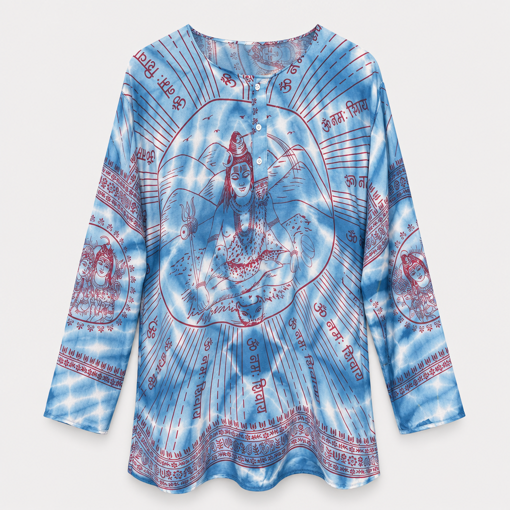 Om Tie Dye Summer Blouse Handmade