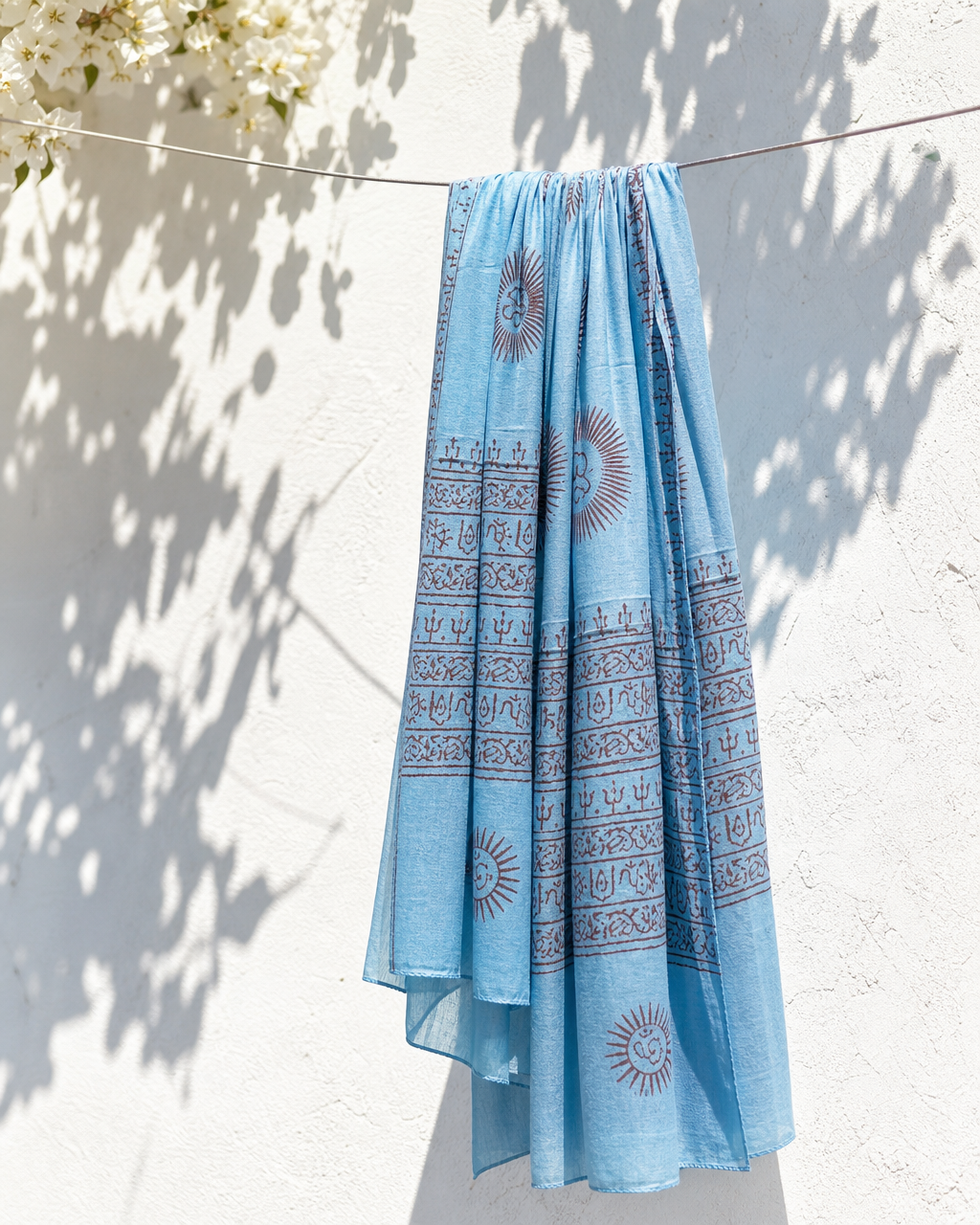 Om Cotton Sarong - Sky Blue