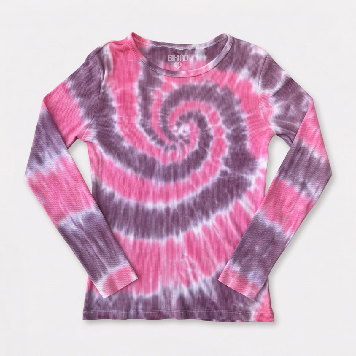 Jane long sleeve ribbed organic Tie Dye T-Shirt