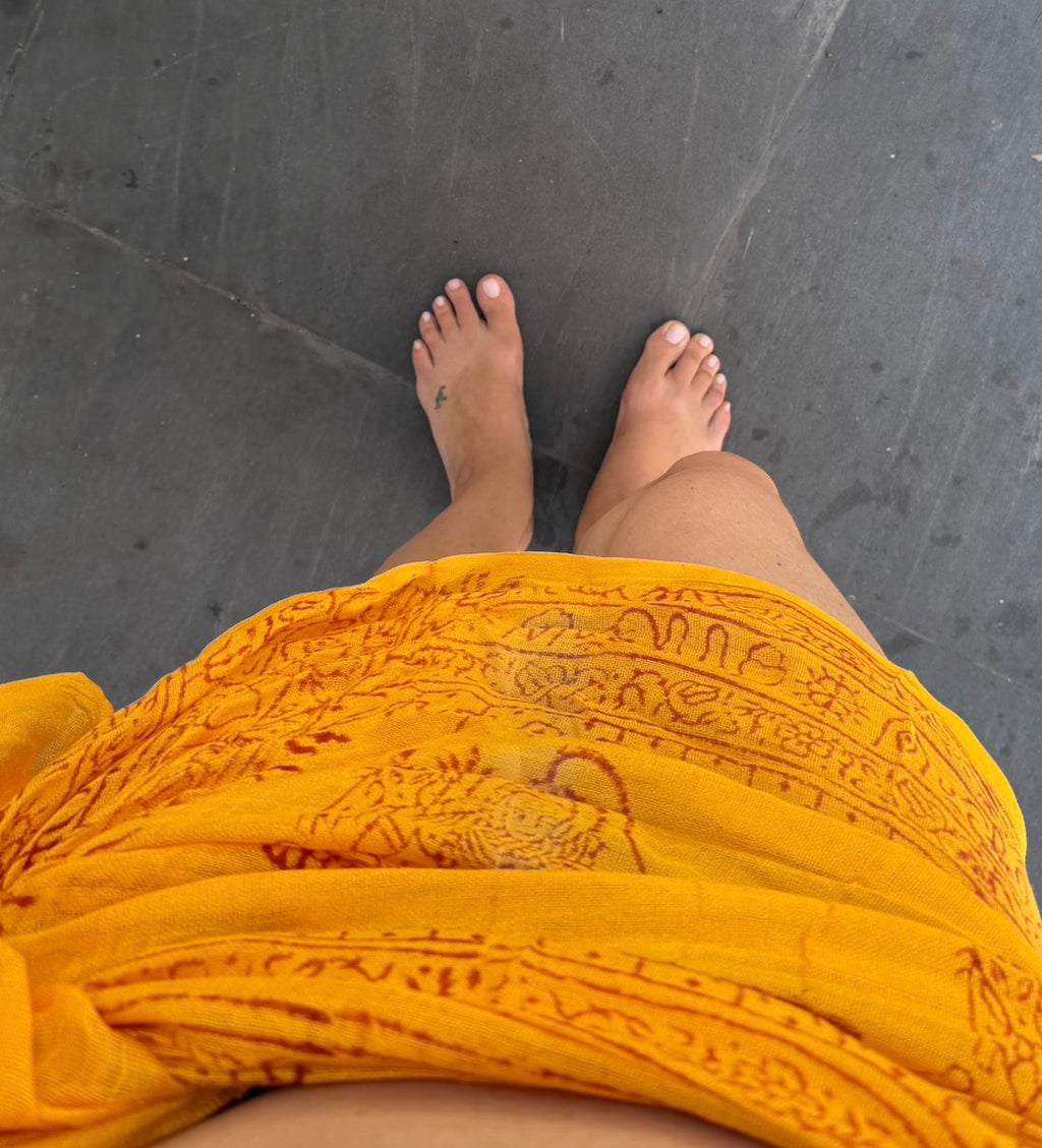 Om Cotton Sarong - Yellow