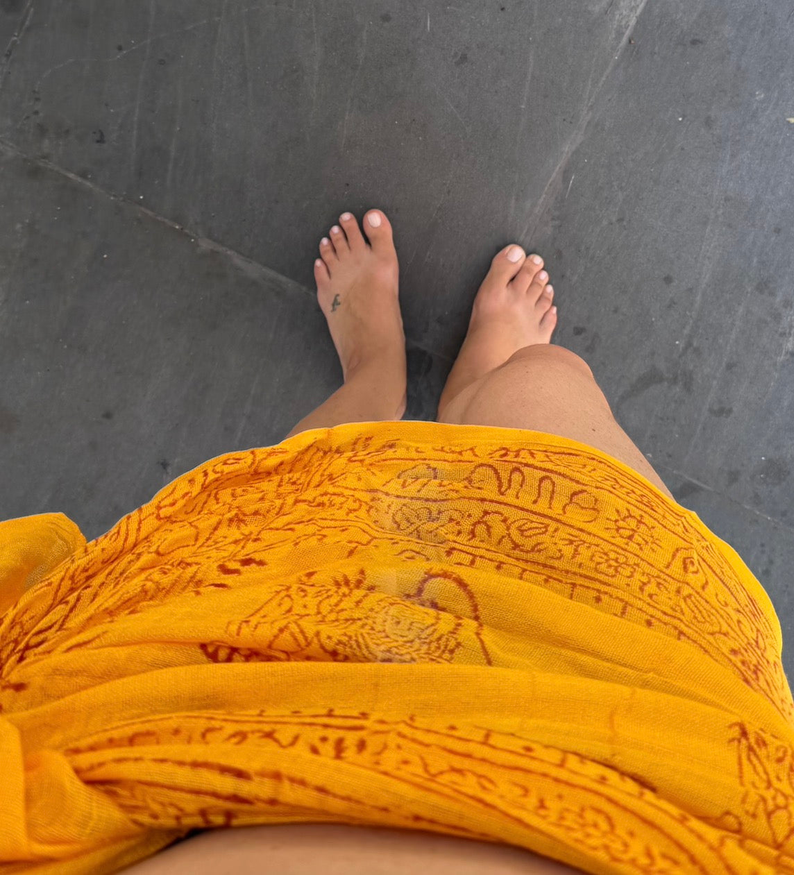 Om Cotton Sarong - Yellow