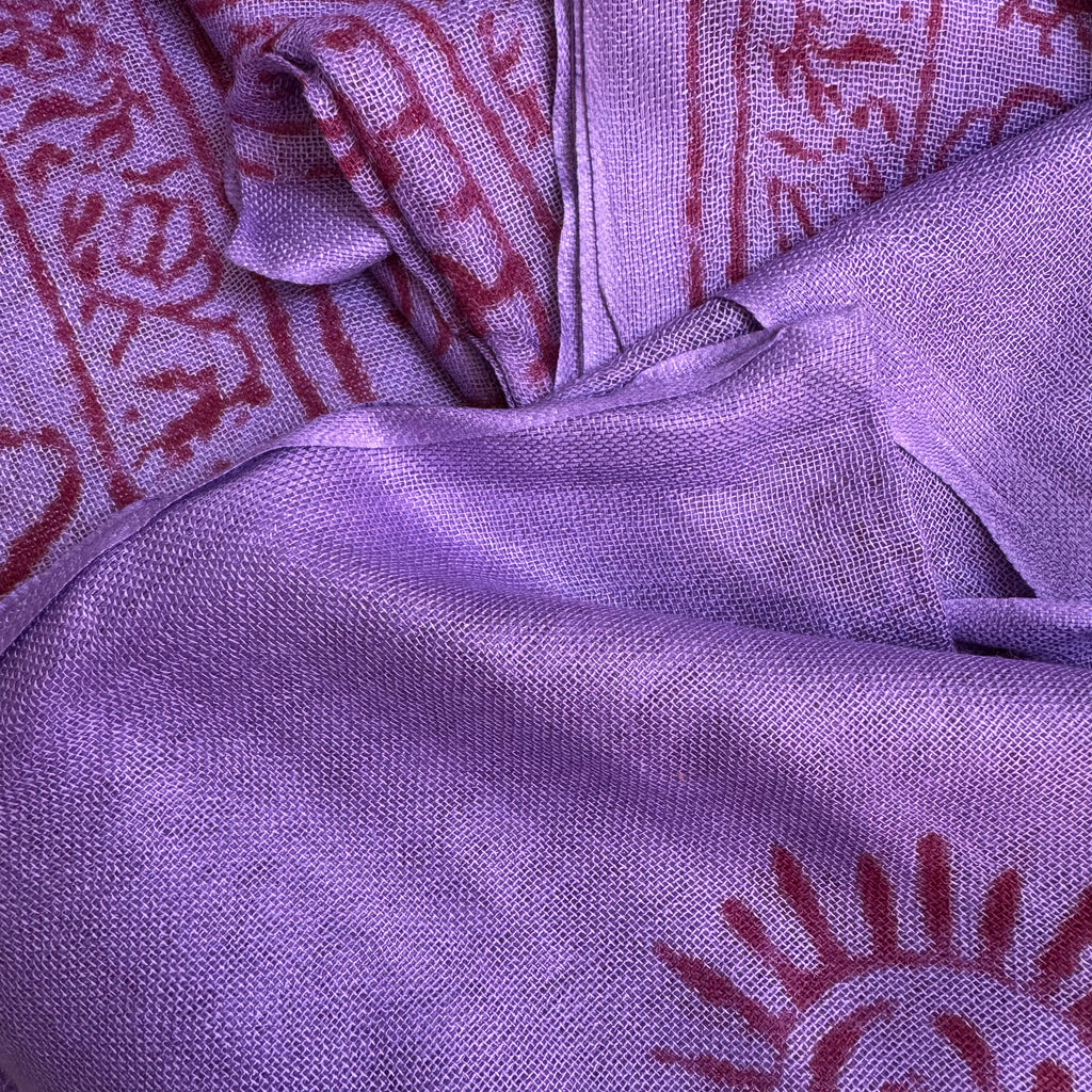 Om Cotton Sarong - Light Purple