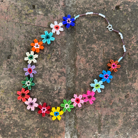 Matilda flowers beaded necklace