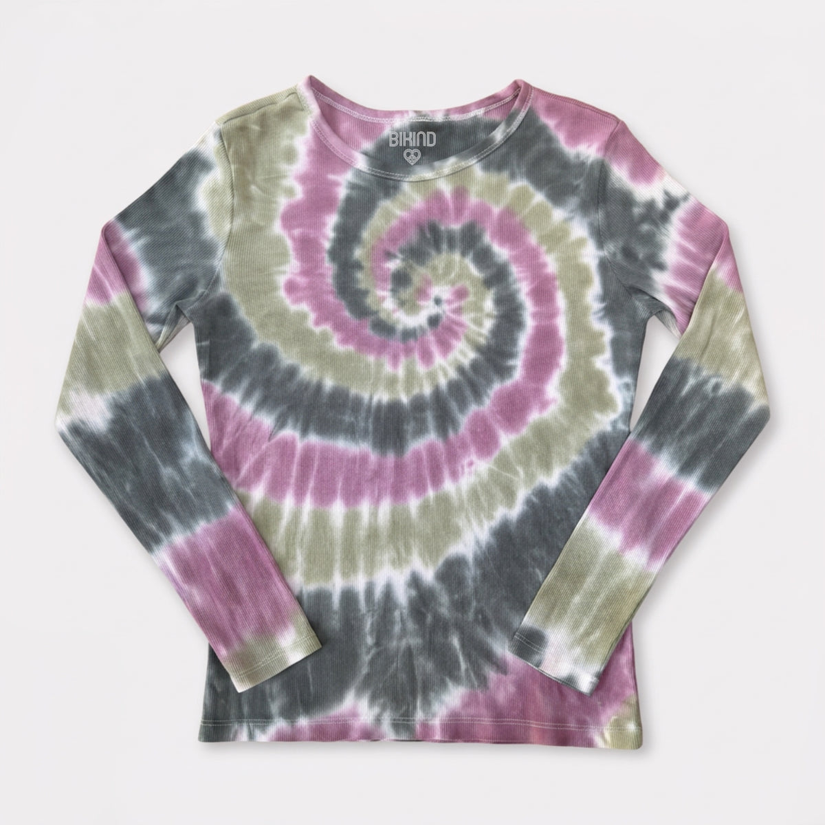 Jane long sleeve ribbed organic Tie Dye T-Shirt