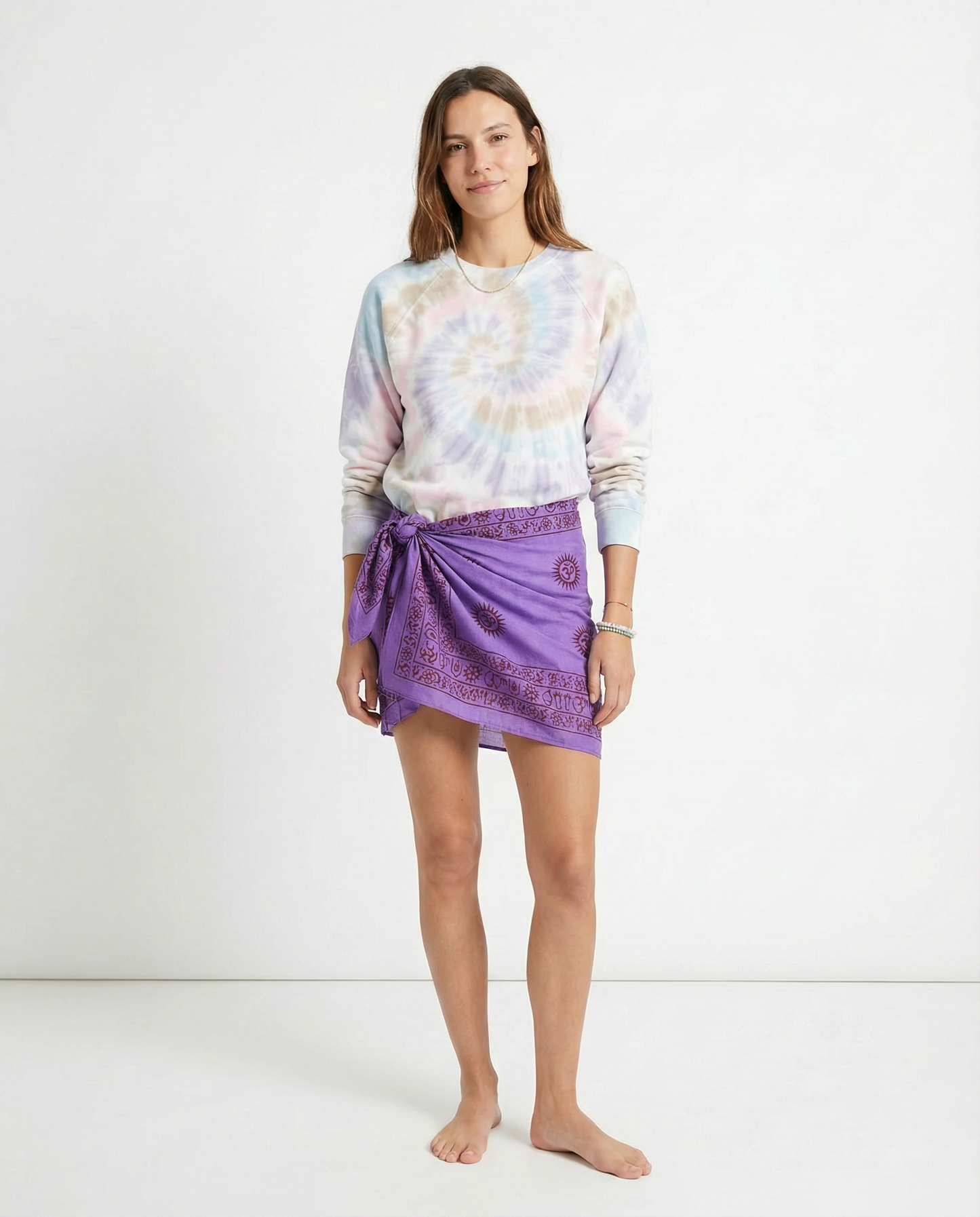 Om Cotton Sarong - Purple