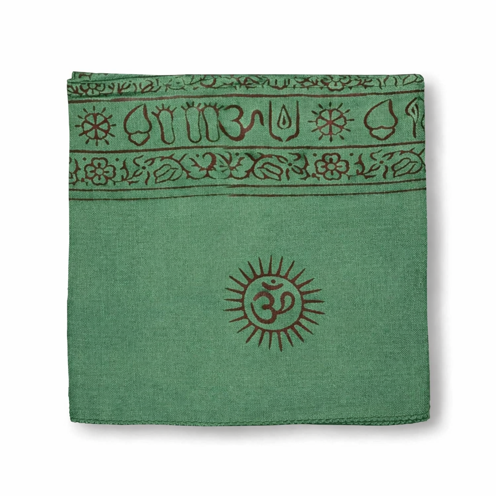 Om Cotton Sarong - Green
