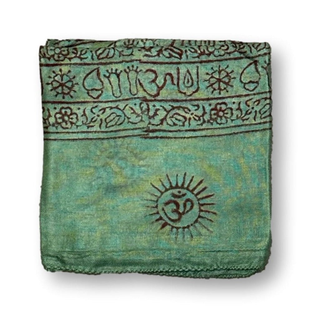 Om Cotton Sarong - Green