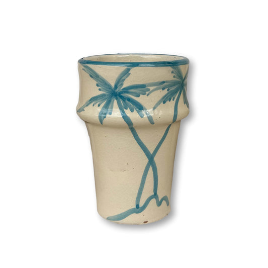 Palm Tree Ceramic Glass - Light Blue