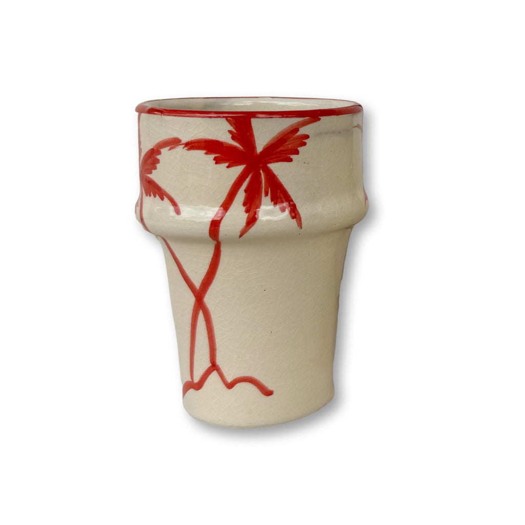 Palm Tree Ceramic Glass - Red