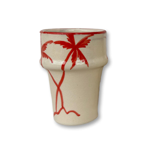 Palm Tree Ceramic Glass - Red