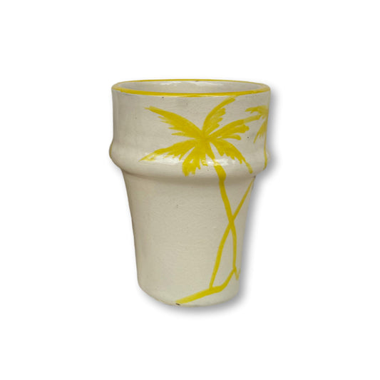 Palm Tree Ceramic Glass - Yellow