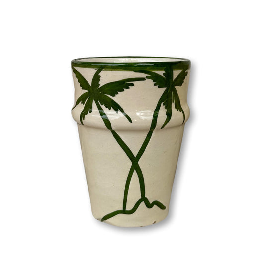 Palm Tree Ceramic Glass - Green